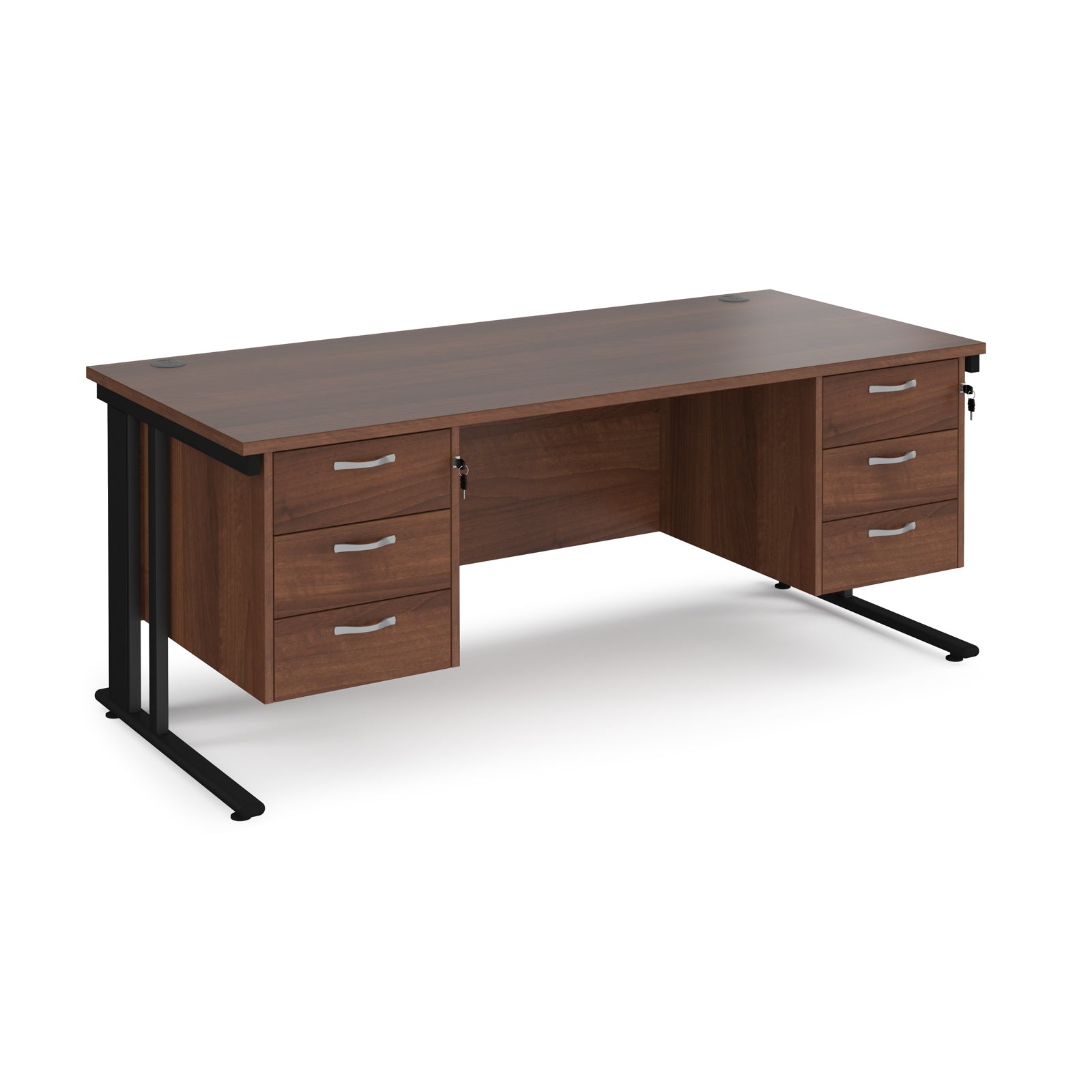 Maestro 25 Cable Managed 800Mm Deep Desk With 2 X 3 Drawer Peds