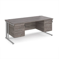 Maestro 25 cable managed 800mm deep desk with 2 x 3 drawer peds