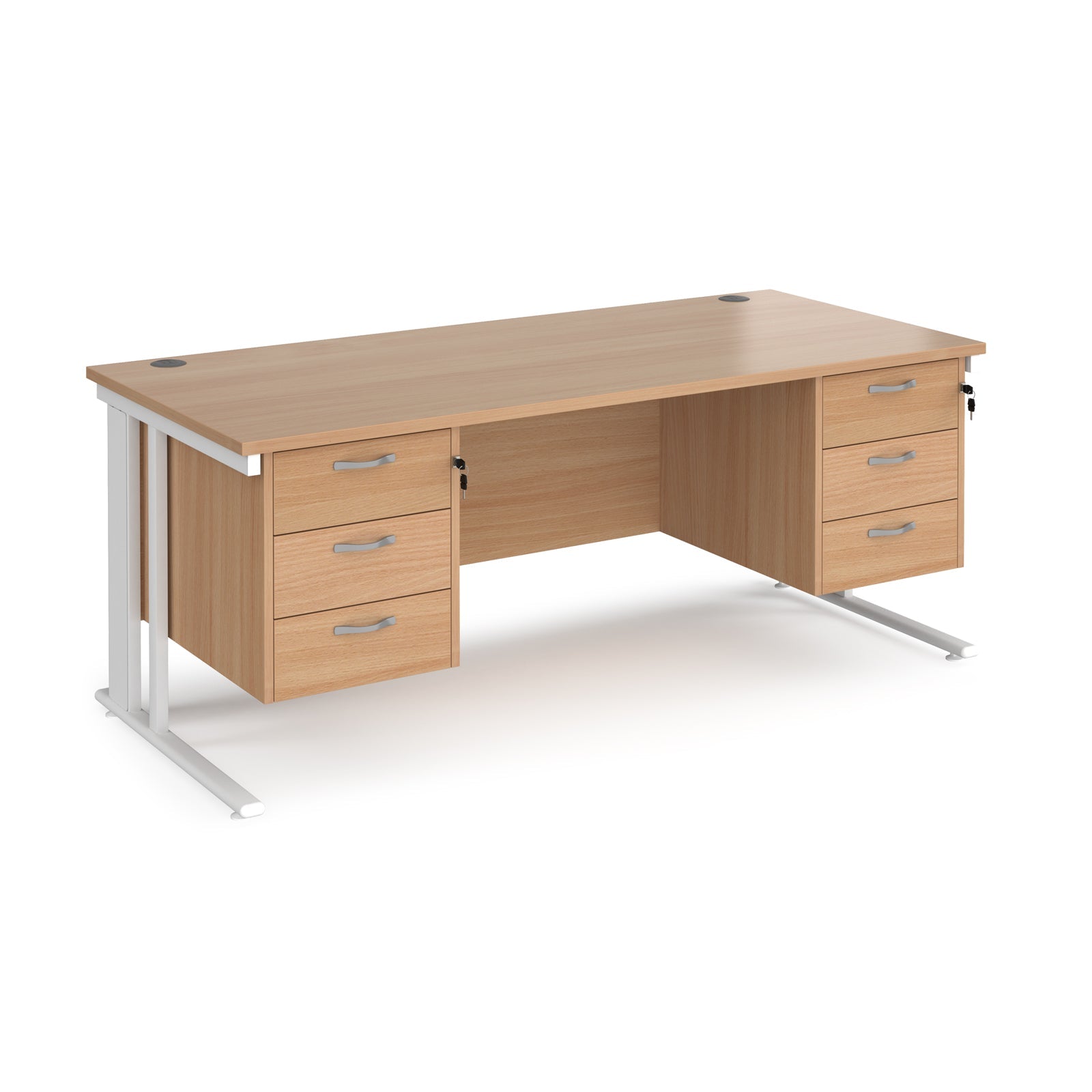 Maestro 25 Cable Managed 800Mm Deep Desk With 2 X 3 Drawer Peds