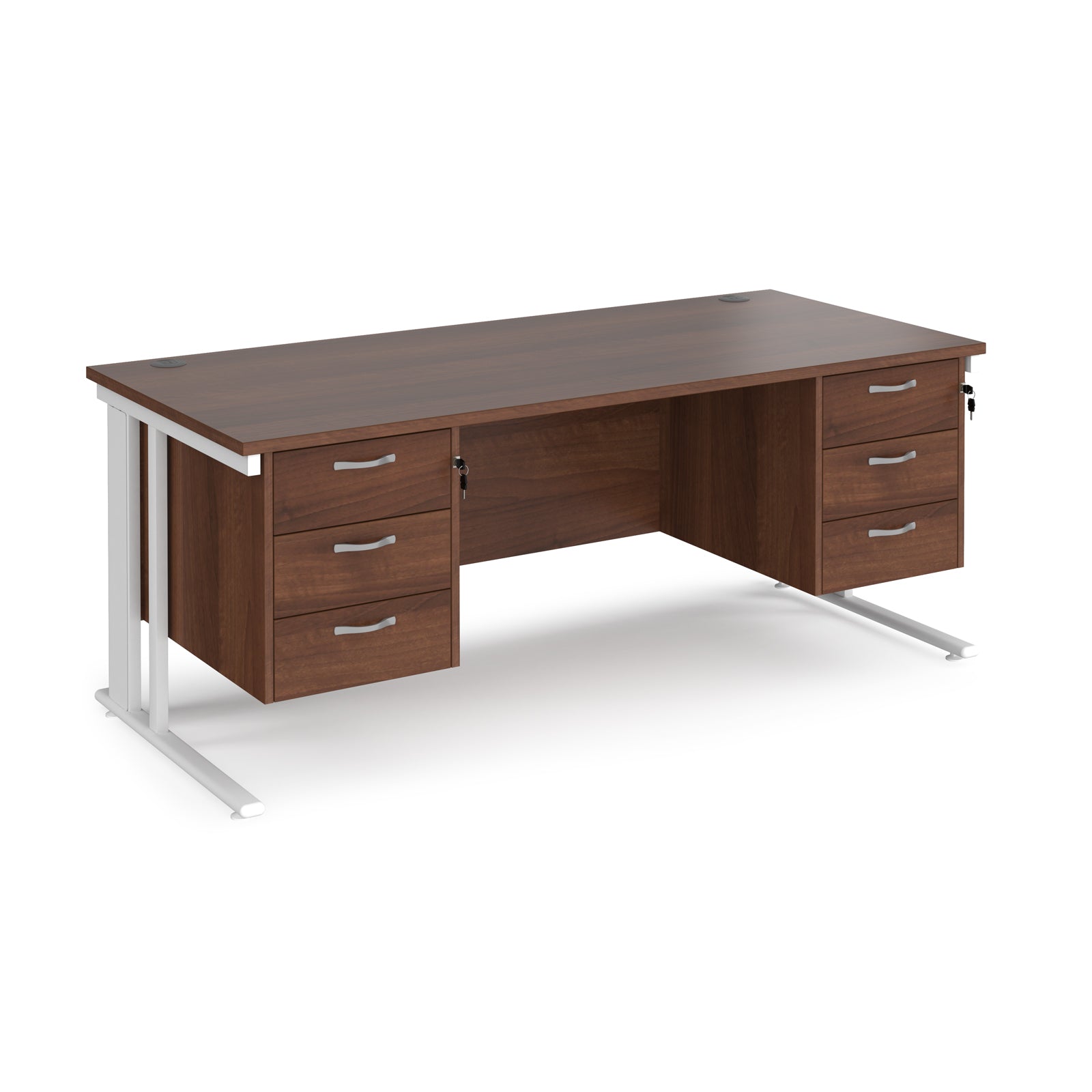 Maestro 25 Cable Managed 800Mm Deep Desk With 2 X 3 Drawer Peds