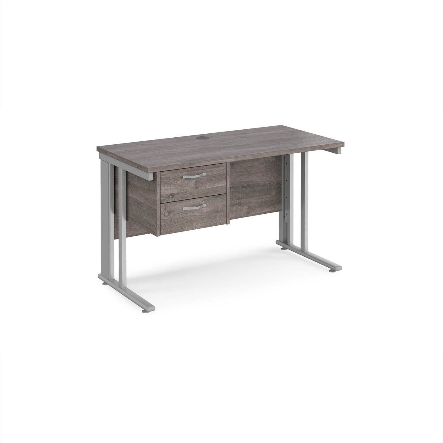 Maestro 25 cable managed 600mm deep desk with 2 drawer ped