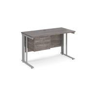 Maestro 25 cable managed 600mm deep desk with 2 drawer ped