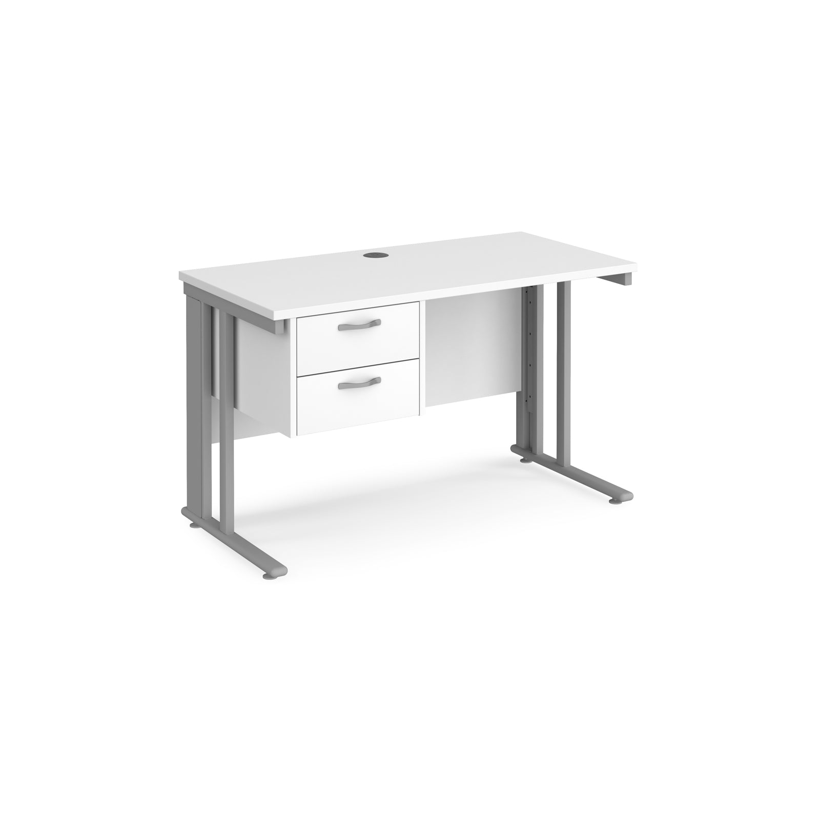 Maestro 25 Cable Managed 600Mm Deep Desk With 2 Drawer Ped