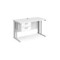 Maestro 25 cable managed 600mm deep desk with 2 drawer ped