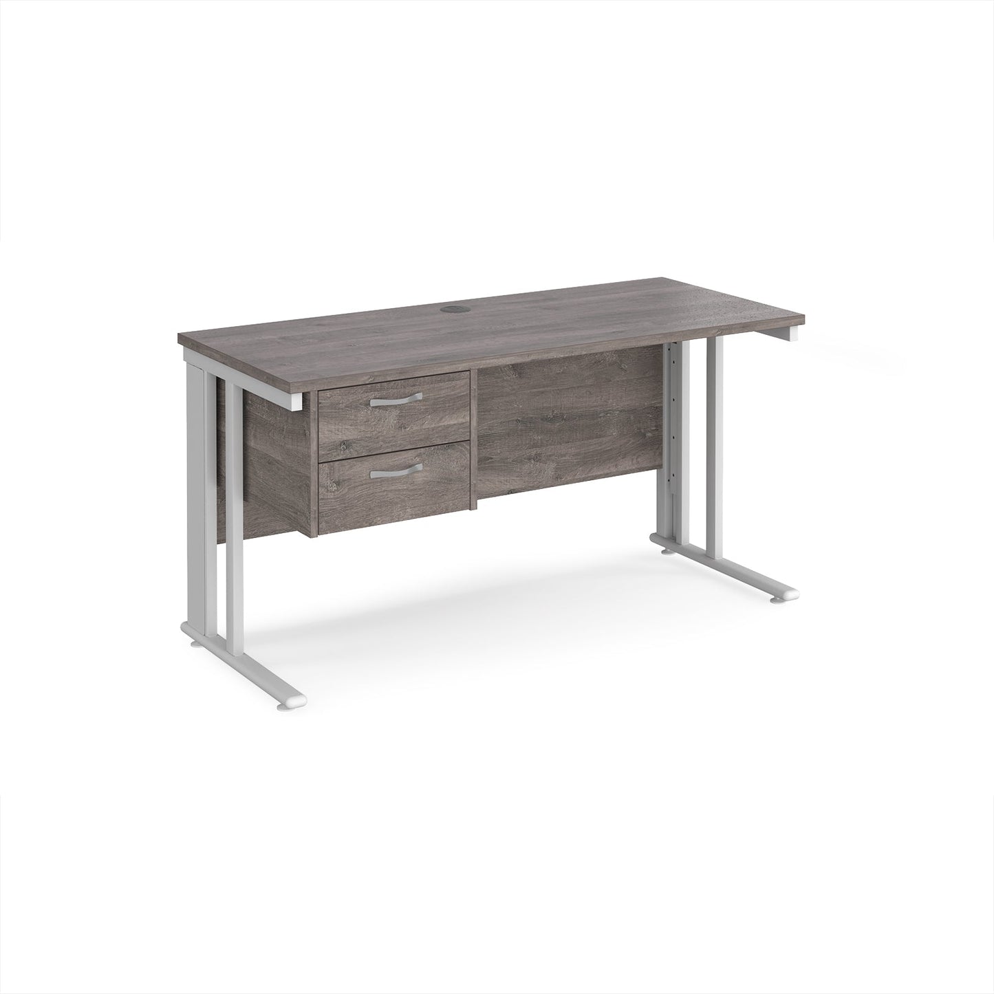 Maestro 25 cable managed 600mm deep desk with 2 drawer ped