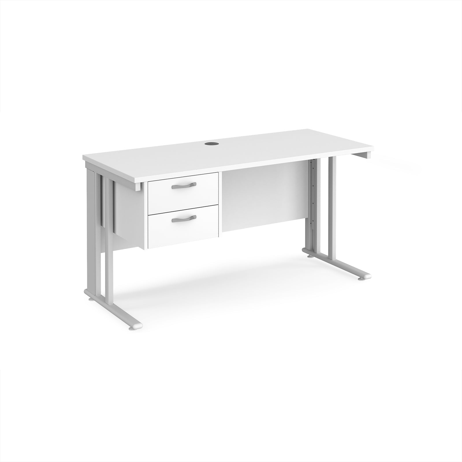 Maestro 25 cable managed 600mm deep desk with 2 drawer ped
