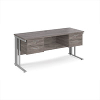 Maestro 25 cable managed 600mm deep desk with 2 x 2 drawer peds