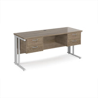 Maestro 25 cable managed 600mm deep desk with 2 x 2 drawer peds