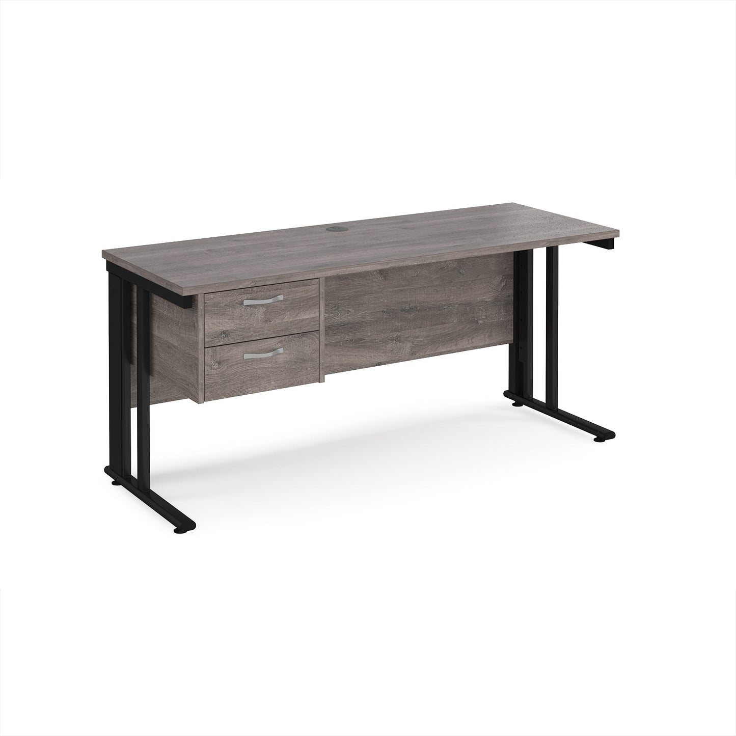 Maestro 25 cable managed 600mm deep desk with 2 drawer ped