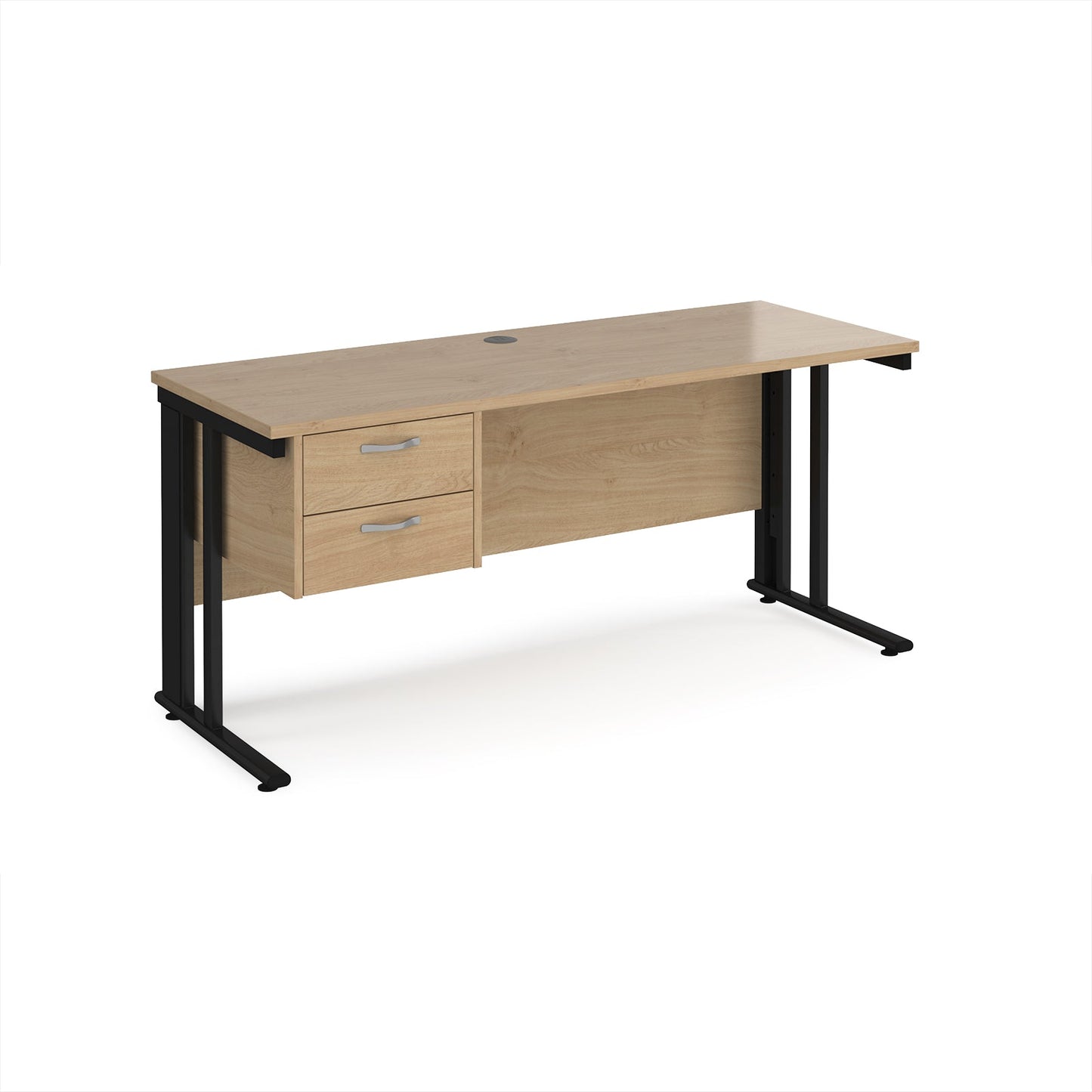 Maestro 25 cable managed 600mm deep desk with 2 drawer ped