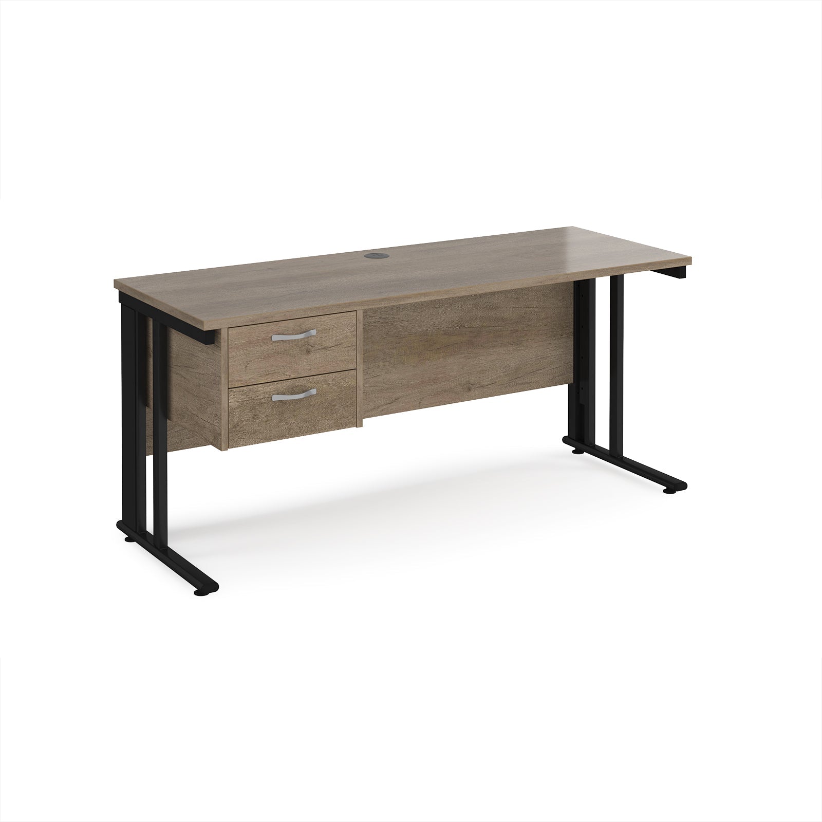 Maestro 25 cable managed 600mm deep desk with 2 drawer ped
