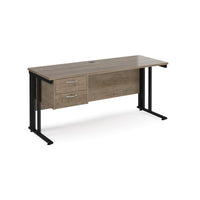 Maestro 25 cable managed 600mm deep desk with 2 drawer ped