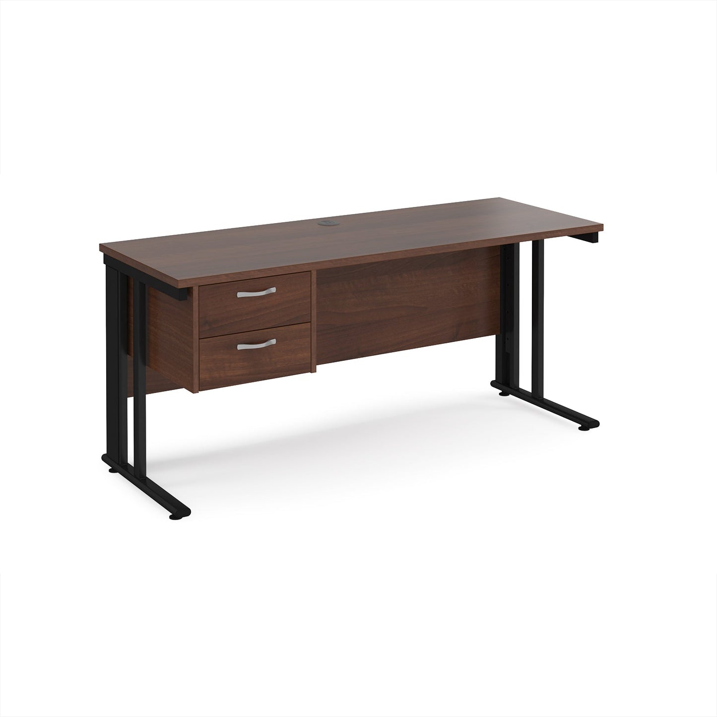 Maestro 25 cable managed 600mm deep desk with 2 drawer ped