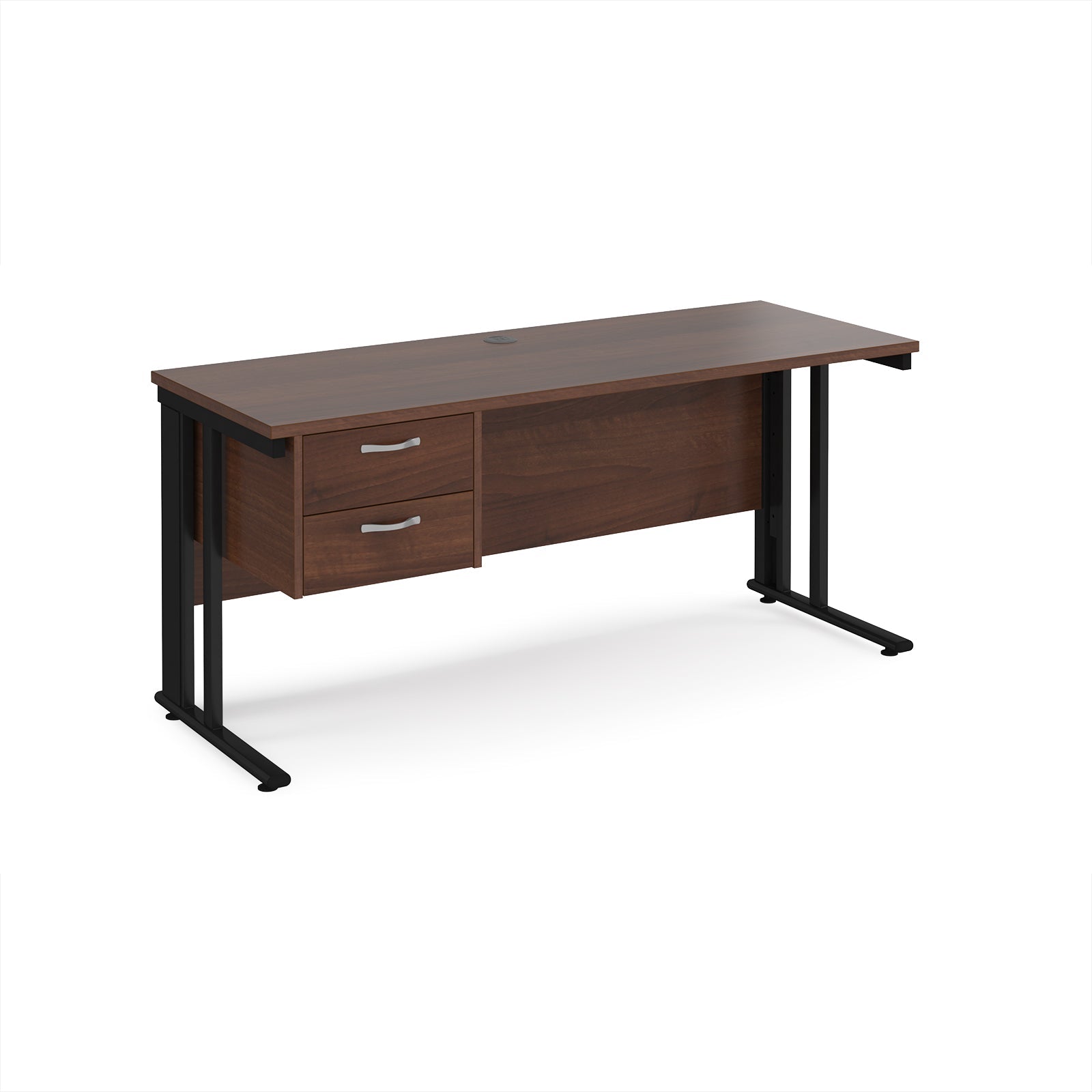 Maestro 25 cable managed 600mm deep desk with 2 drawer ped