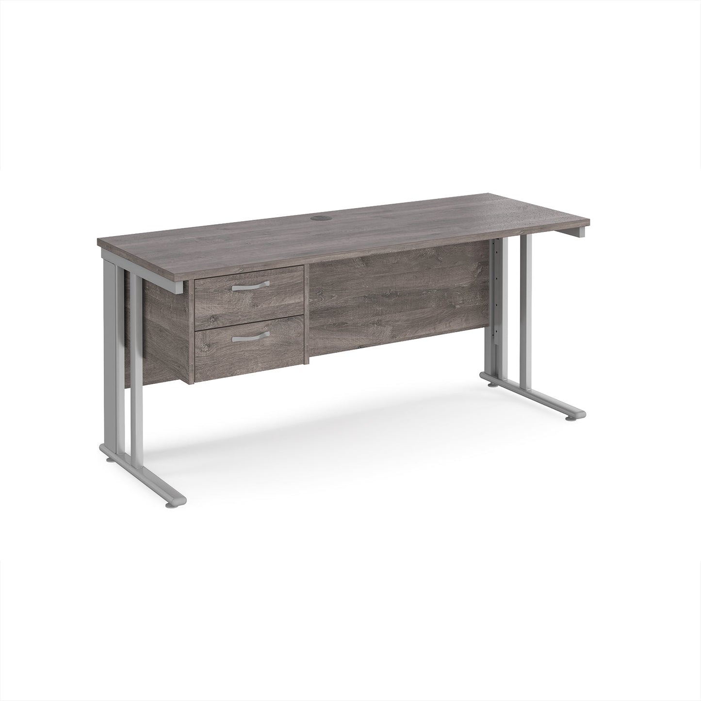 Maestro 25 cable managed 600mm deep desk with 2 drawer ped