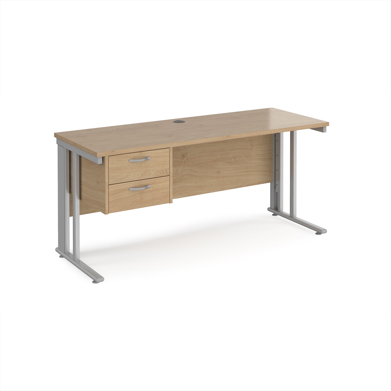 Maestro 25 cable managed 600mm deep desk with 2 drawer ped