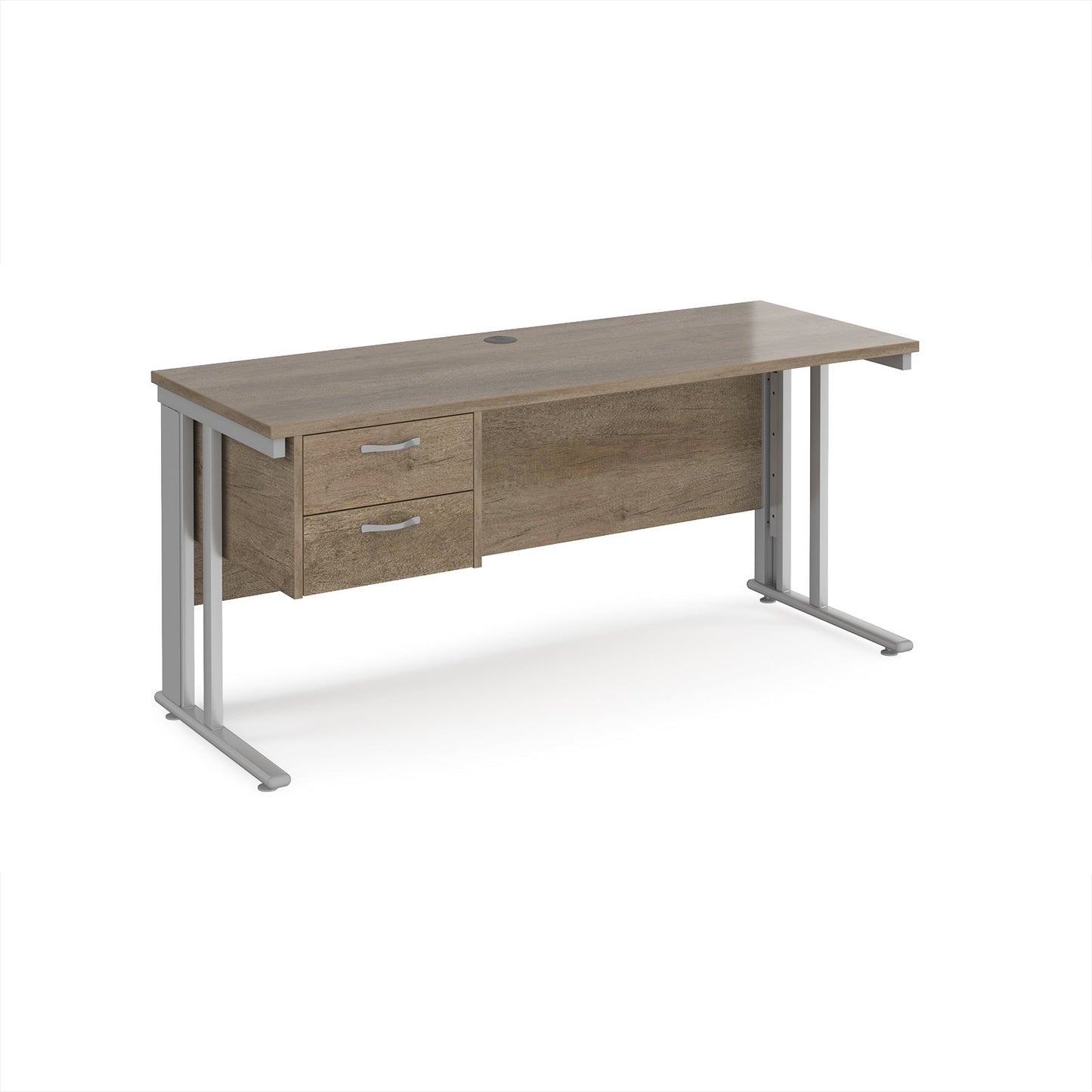 Maestro 25 cable managed 600mm deep desk with 2 drawer ped