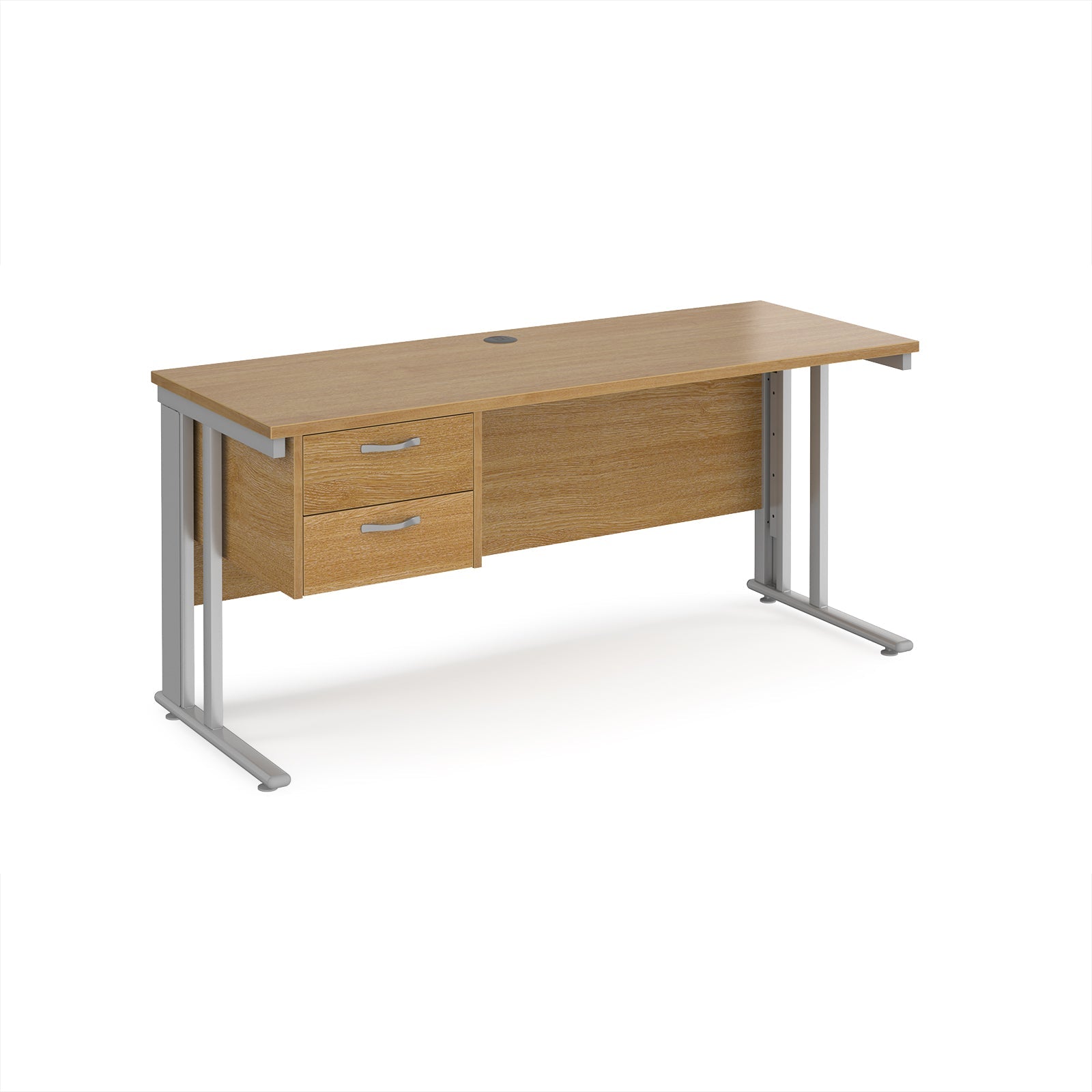Maestro 25 cable managed 600mm deep desk with 2 drawer ped