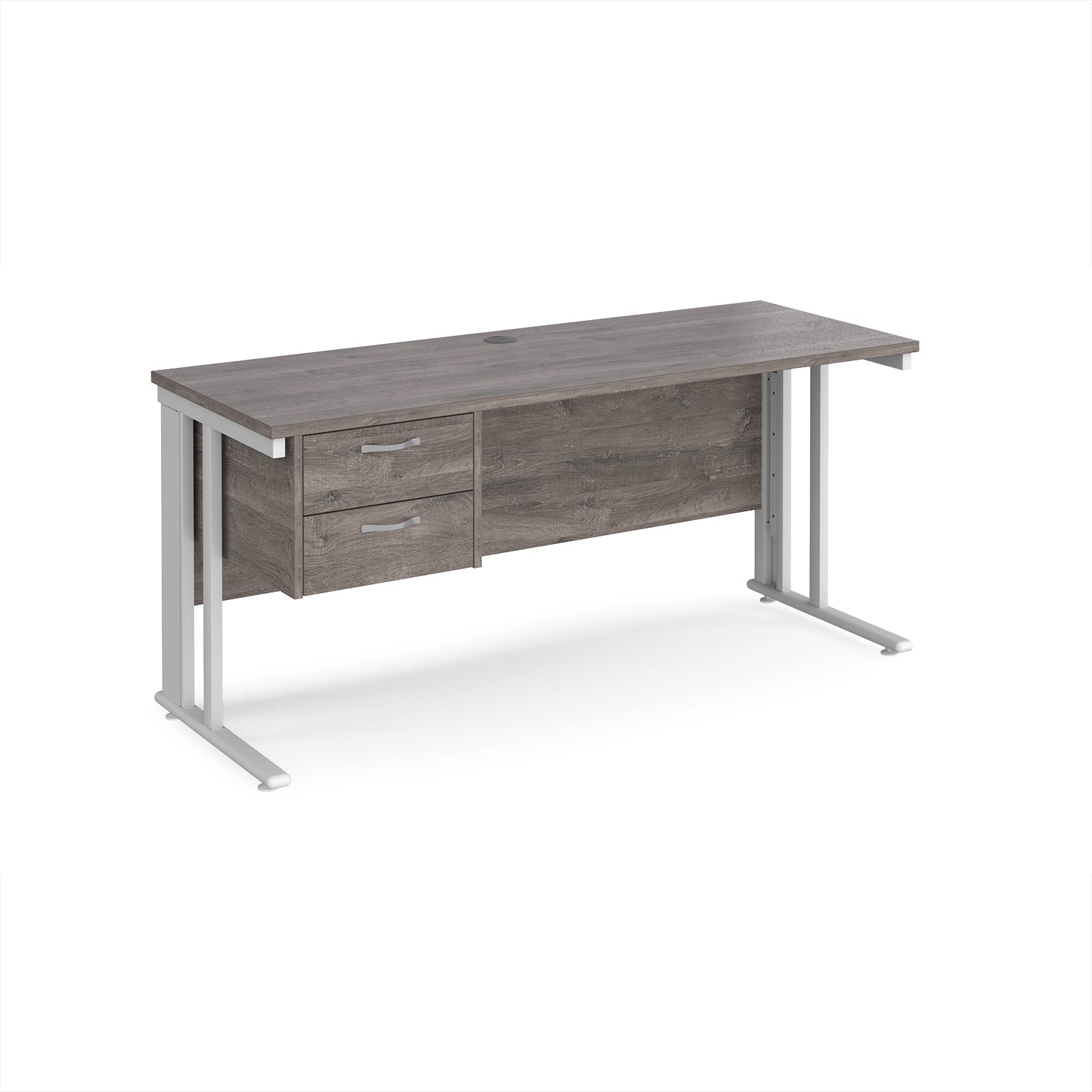 Maestro 25 cable managed 600mm deep desk with 2 drawer ped