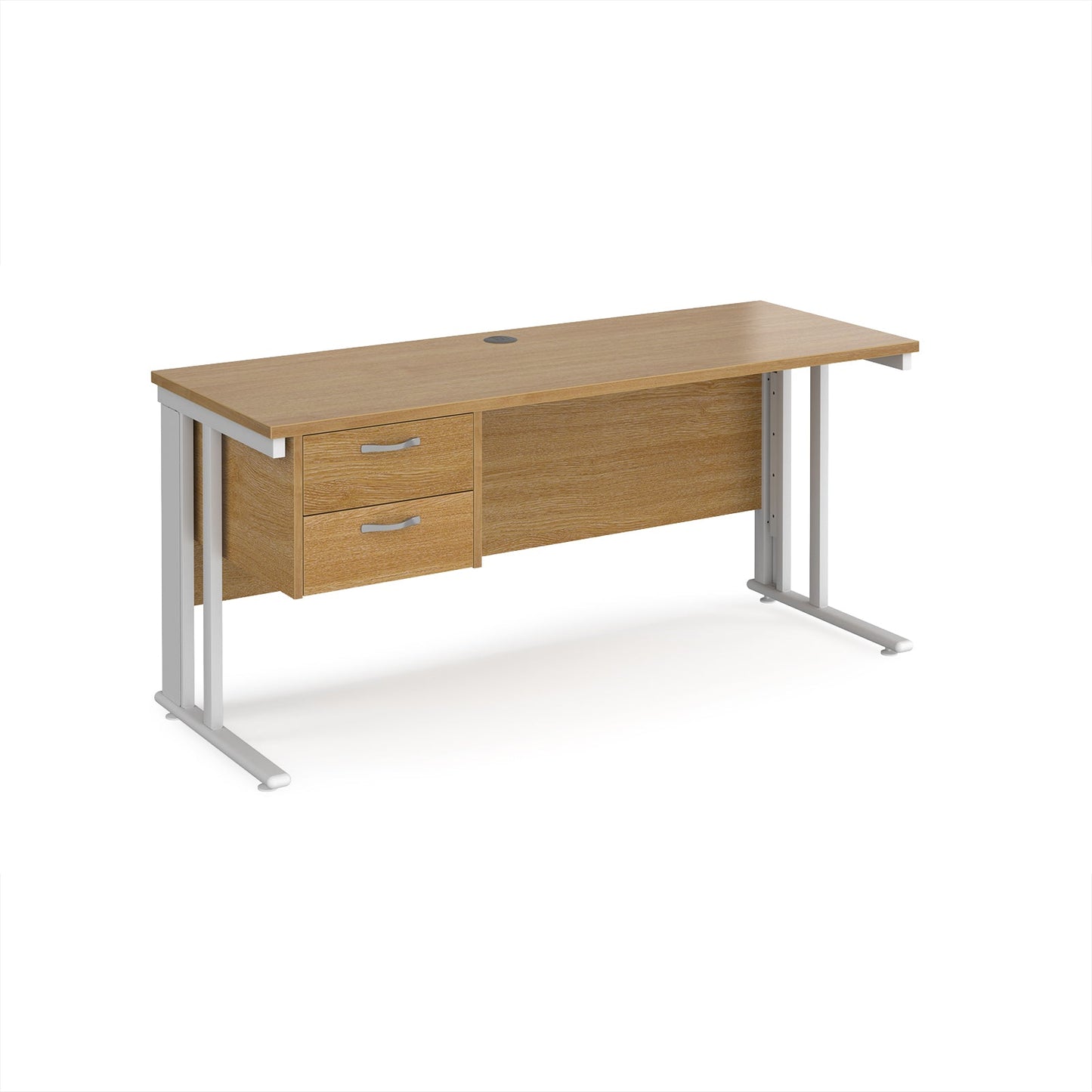 Maestro 25 cable managed 600mm deep desk with 2 drawer ped