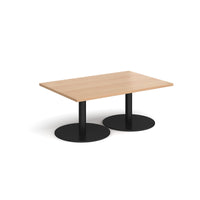Monza rectangular coffee table with flat round bases
