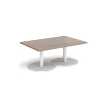 Monza rectangular coffee table with flat round bases