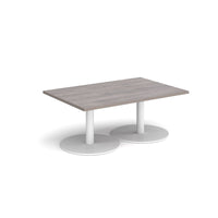 Monza rectangular coffee table with flat round bases