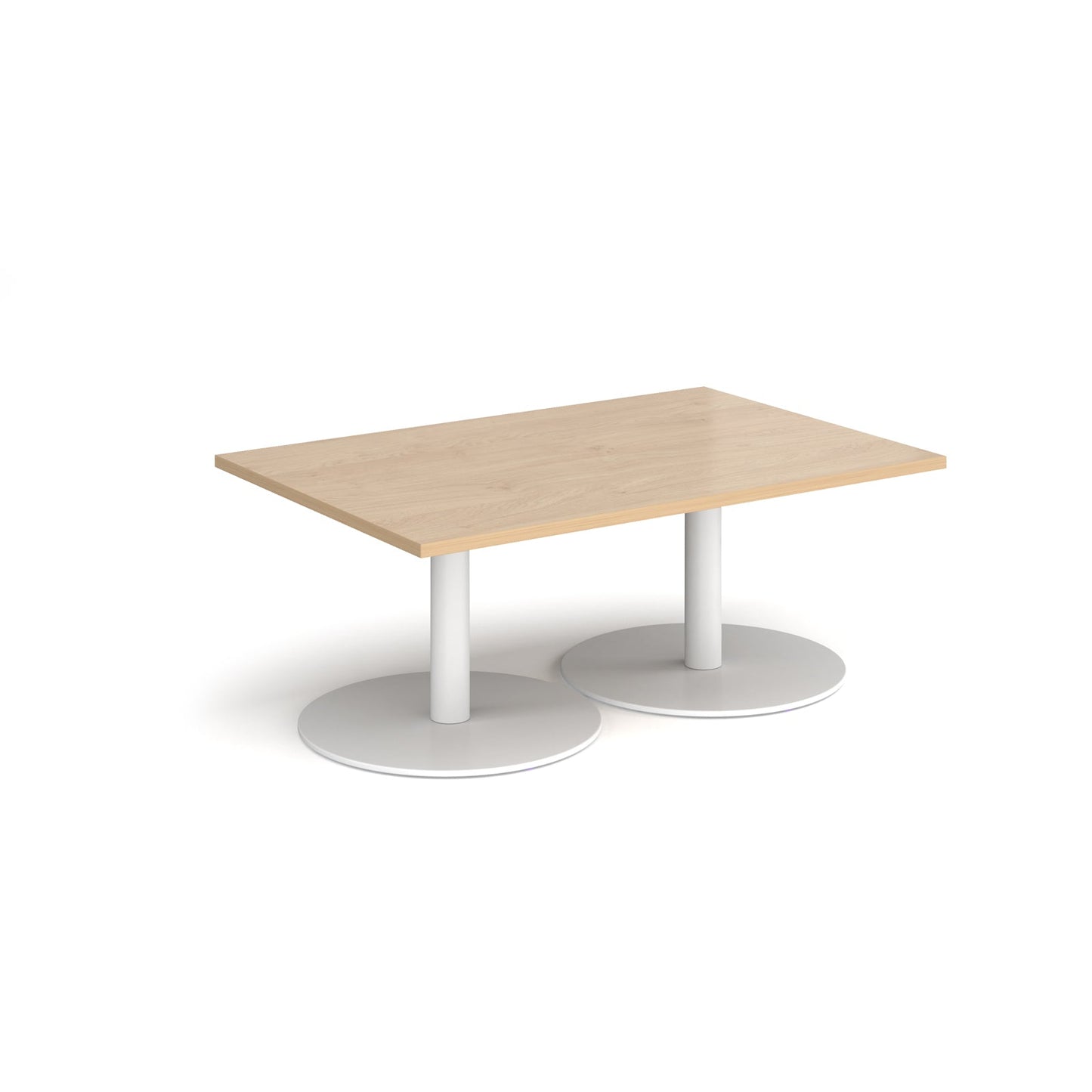 Monza rectangular coffee table with flat round bases