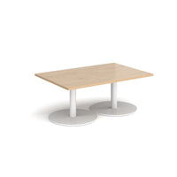 Monza rectangular coffee table with flat round bases