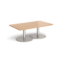 Monza rectangular coffee table with flat round bases