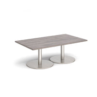 Monza rectangular coffee table with flat round bases