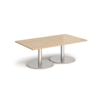 Monza rectangular coffee table with flat round bases