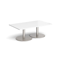 Monza rectangular coffee table with flat round bases
