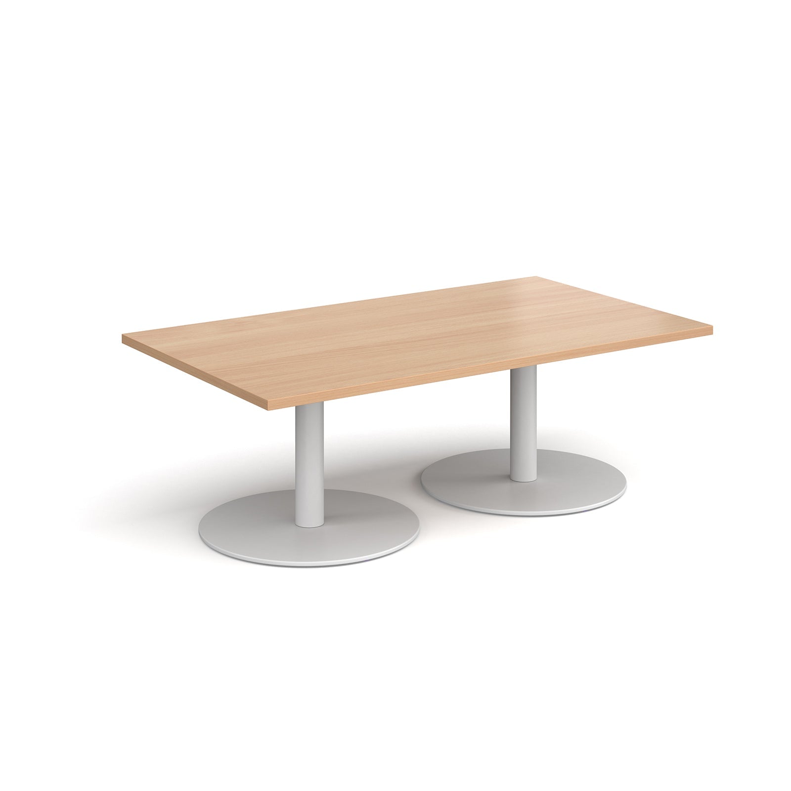 Monza rectangular coffee table with flat round bases