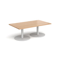 Monza rectangular coffee table with flat round bases