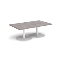 Monza rectangular coffee table with flat round bases