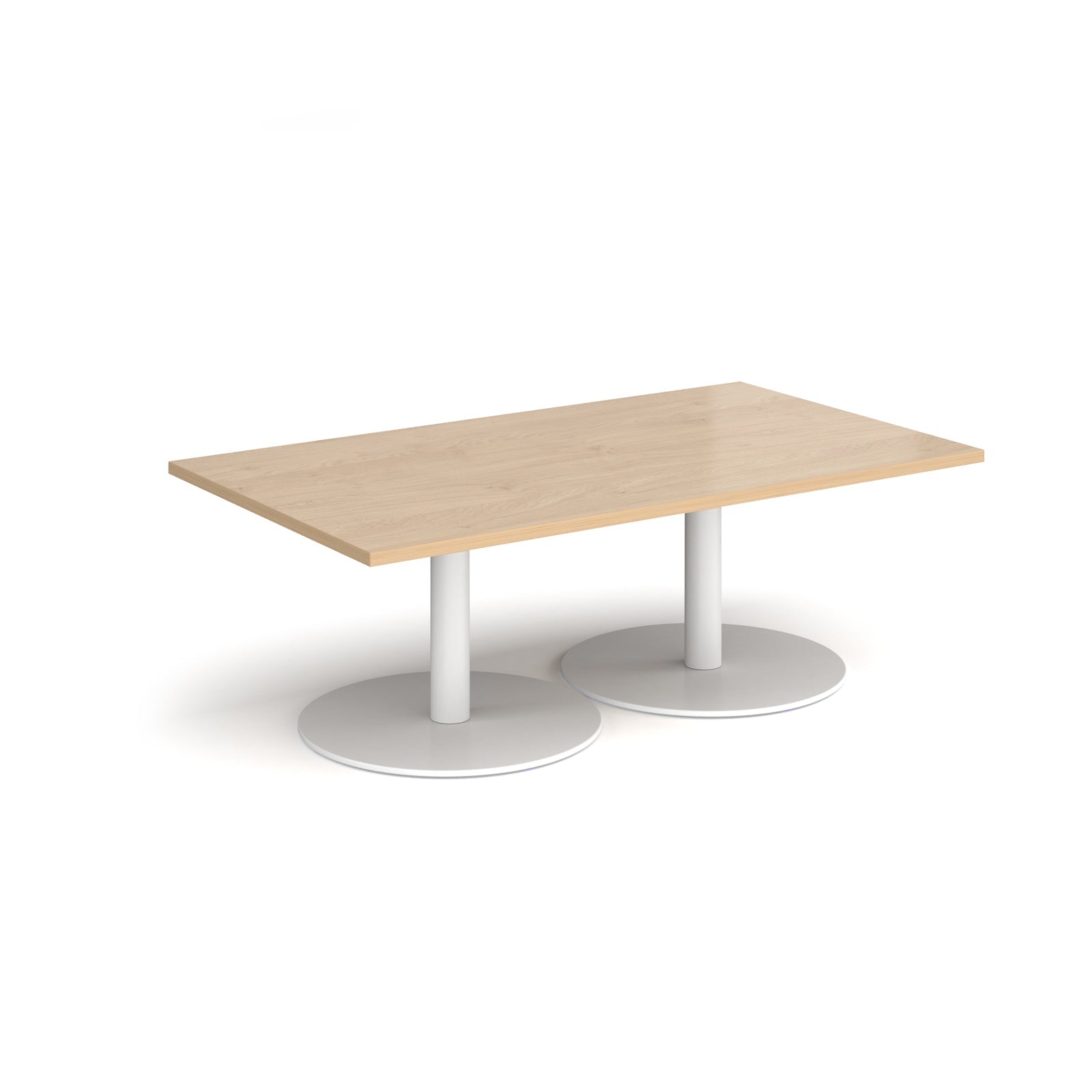 Monza rectangular coffee table with flat round bases