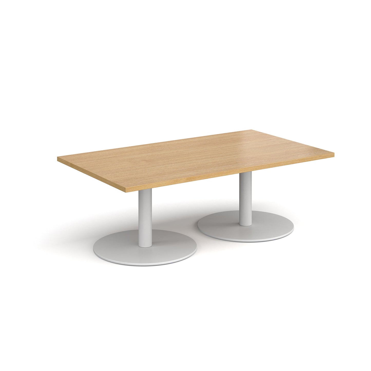 Monza rectangular coffee table with flat round bases