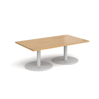 Monza rectangular coffee table with flat round bases