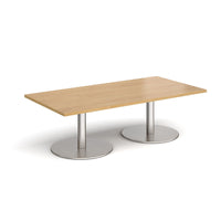 Monza rectangular coffee table with flat round bases