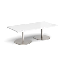 Monza rectangular coffee table with flat round bases