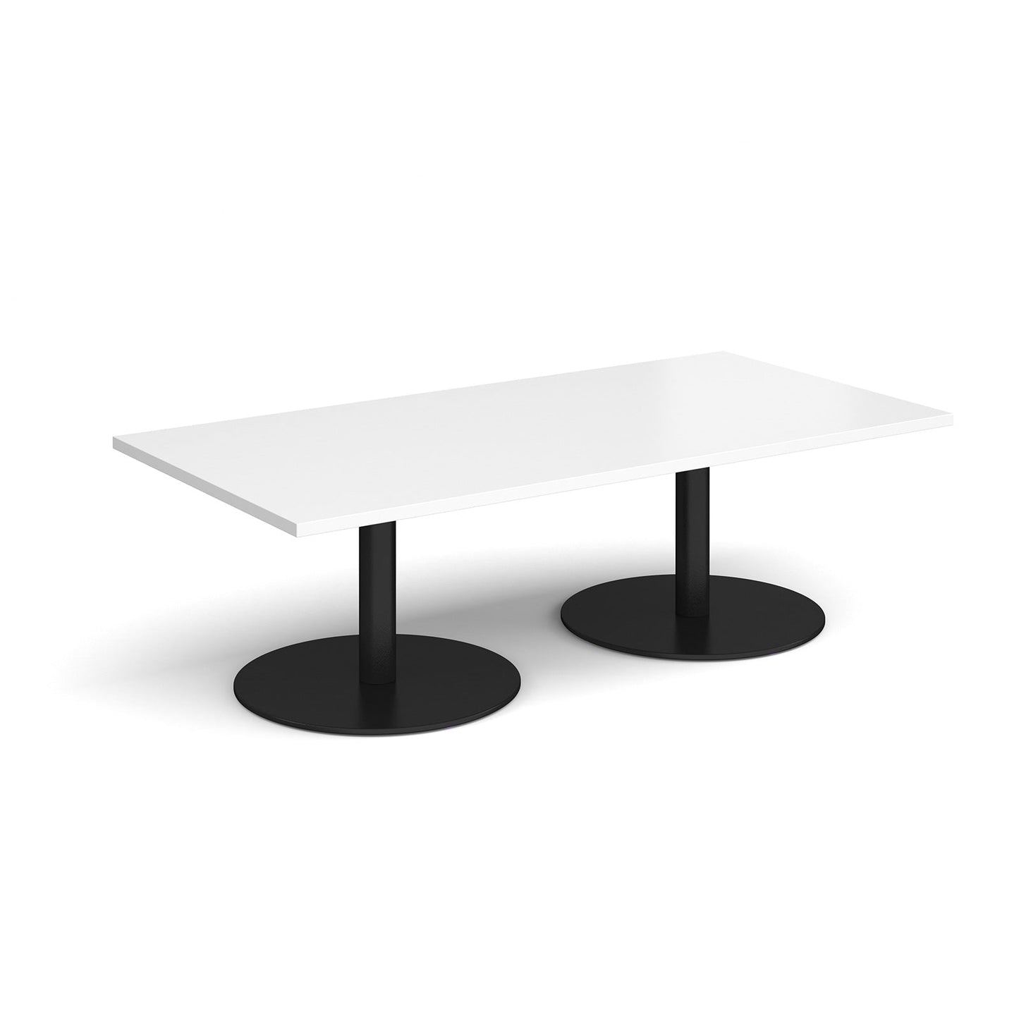 Monza rectangular coffee table with flat round bases