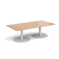 Monza rectangular coffee table with flat round bases
