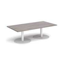 Monza rectangular coffee table with flat round bases