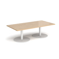 Monza rectangular coffee table with flat round bases