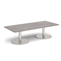 Monza rectangular coffee table with flat round bases