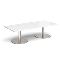 Monza rectangular coffee table with flat round bases