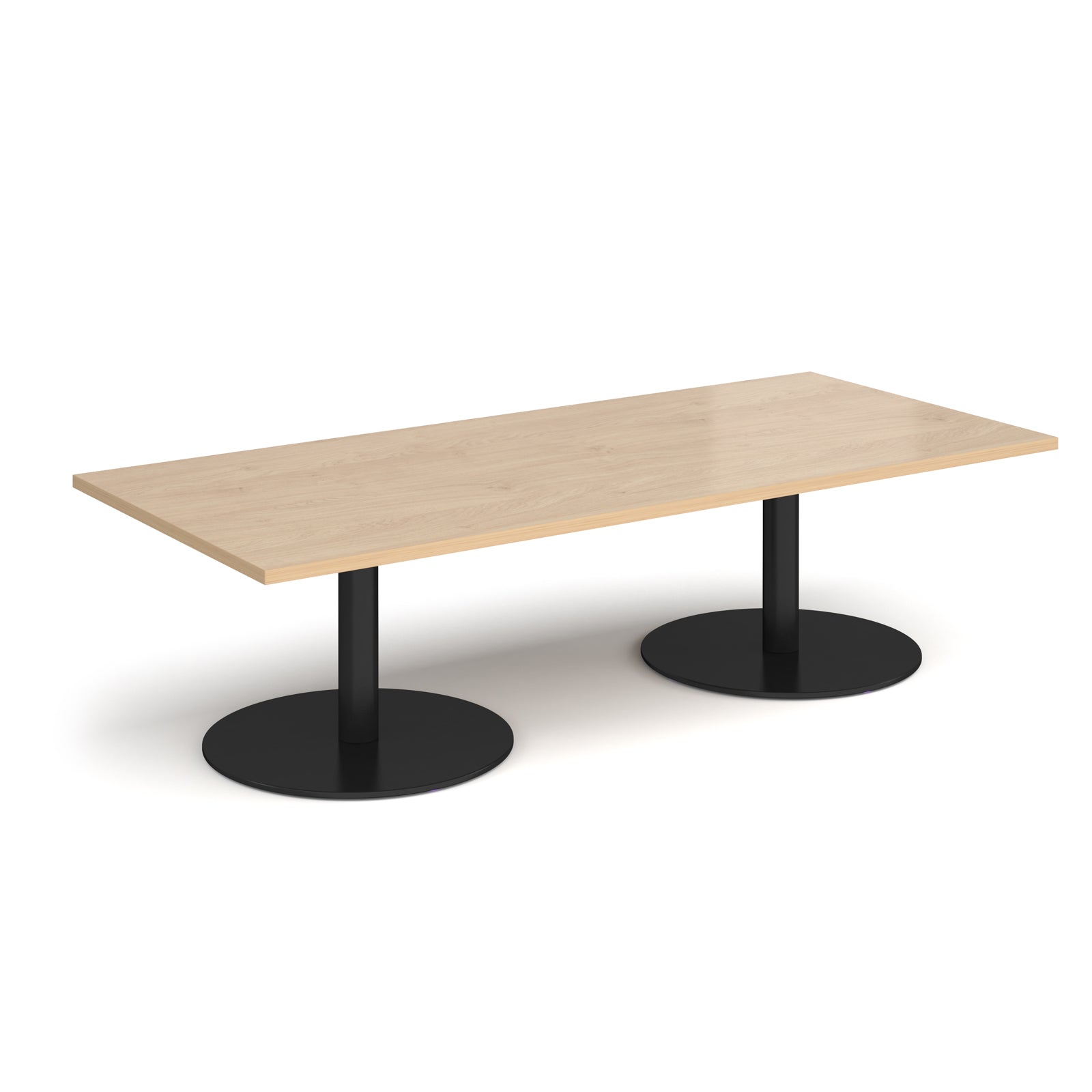 Monza rectangular coffee table with flat round bases