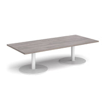 Monza rectangular coffee table with flat round bases
