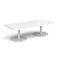 Monza rectangular coffee table with flat round bases